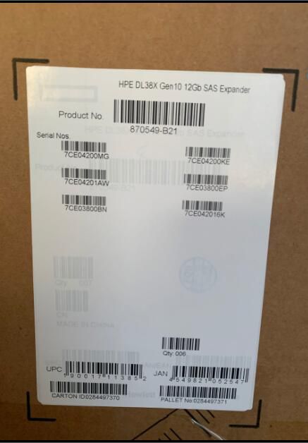 870549-B21 876907-001HPE DL38X GEN10 12GB SAS EXPANDER