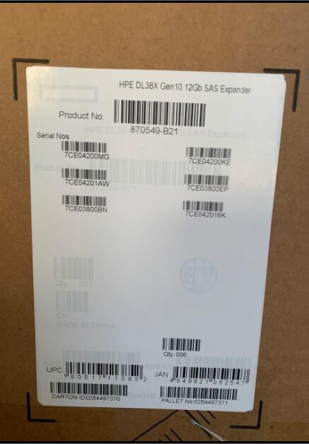 870549-B21 876907-001HPE DL38X GEN10 12GB SAS扩展器